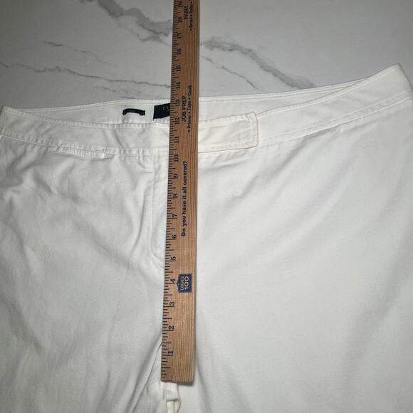 Talbots Classic Fit Straight Crop Leg Cotton White Pants 18W High Rise Stretch - Picture 5 of 9